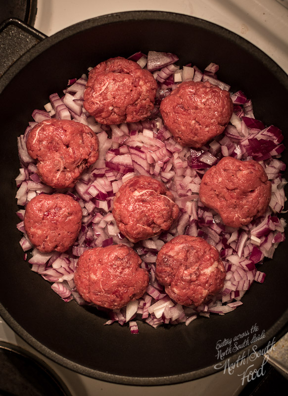 Red onions and wild squirrel slider patties